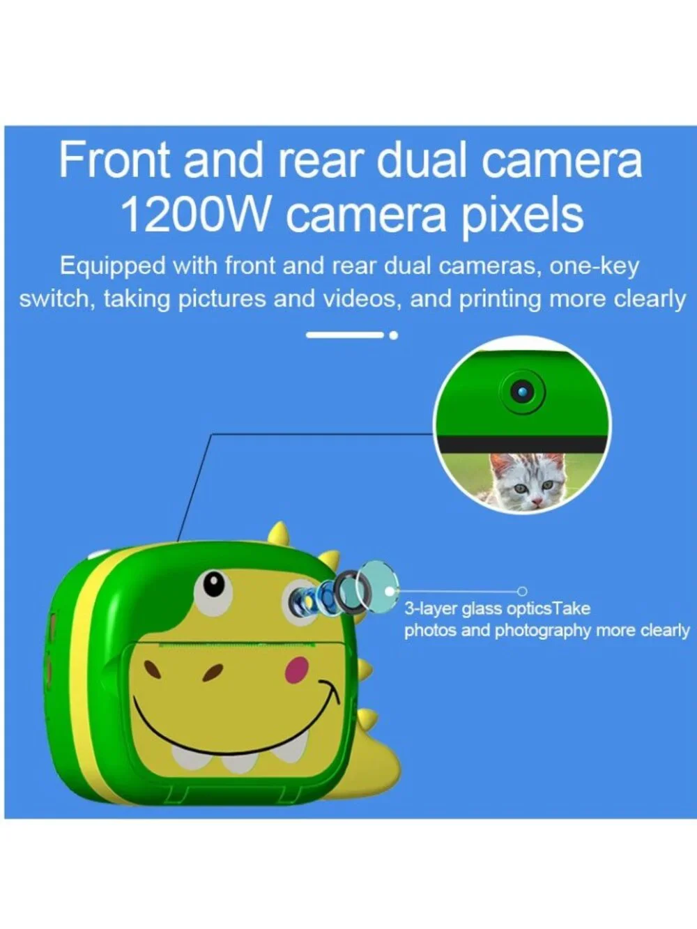 WIFI Kids Instant Print Camera Dinosaur - NEW NIB
